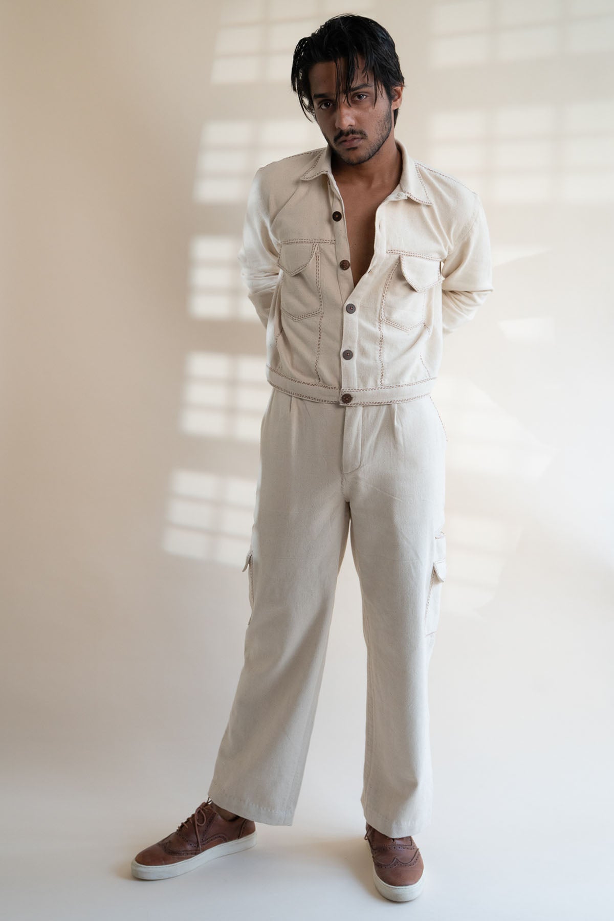 Buy Designer Buttoned Cotton Jacket By Lafaani