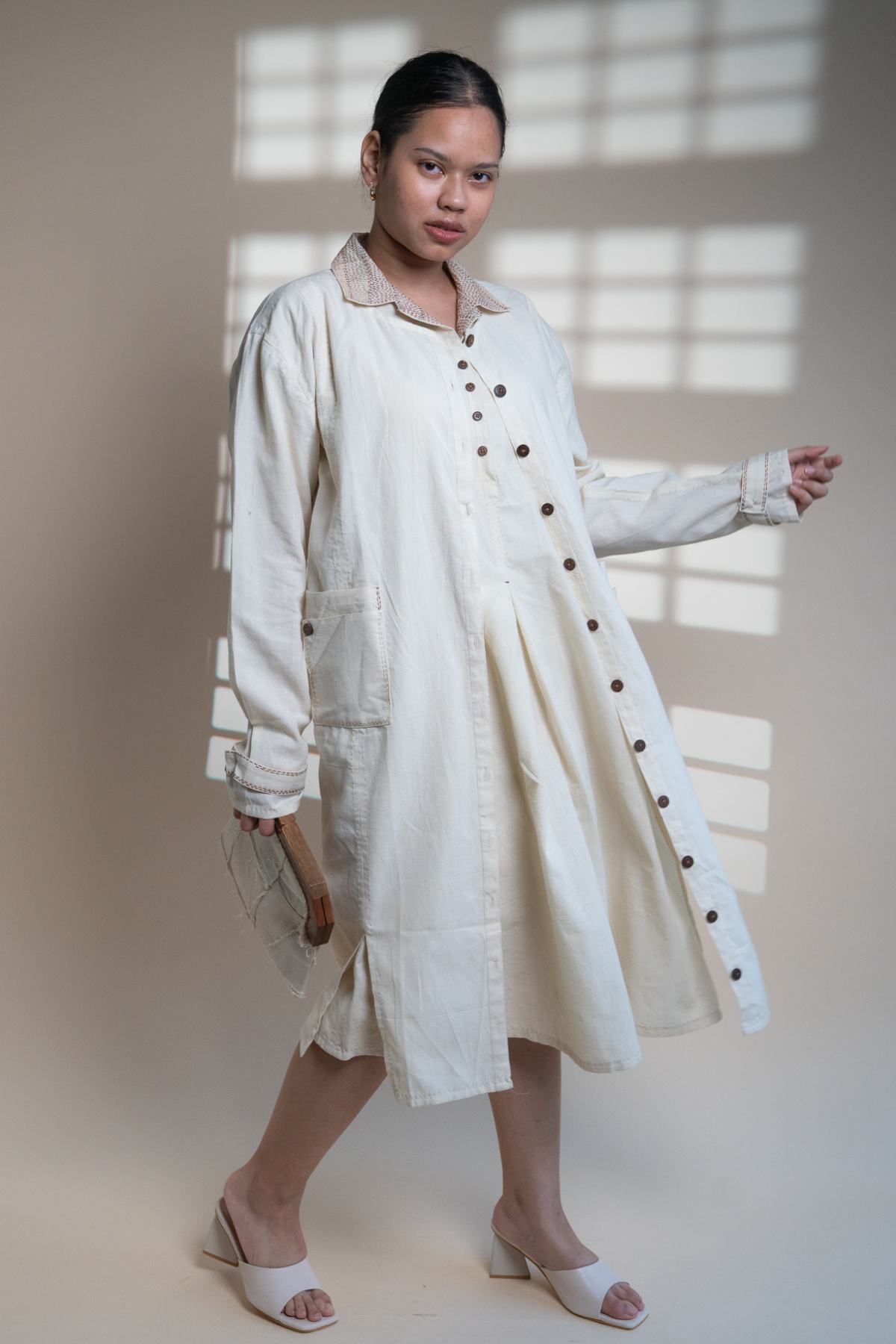 Buy Designer Buttoned Down Overlay Jacket By Lafaani