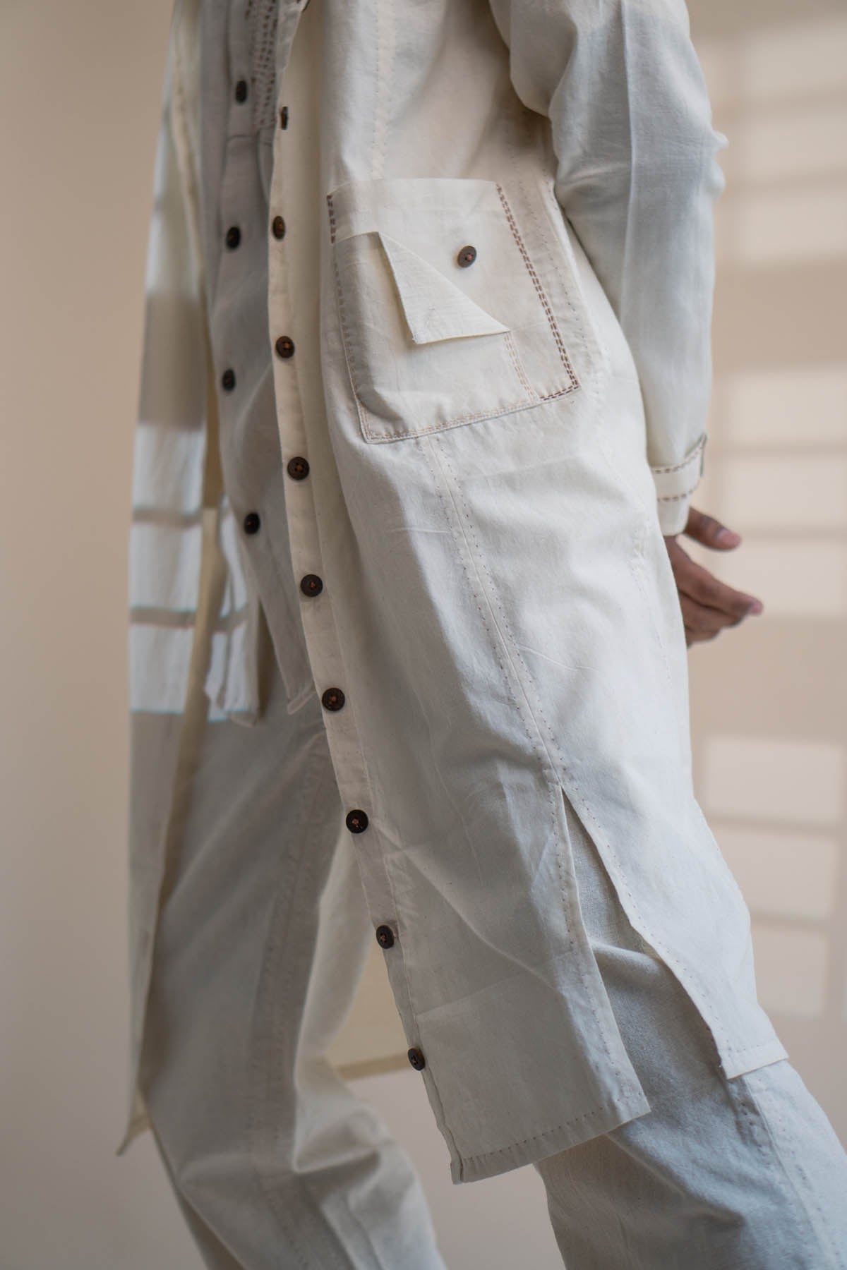 Kora Cotton Overlay Long Jacket