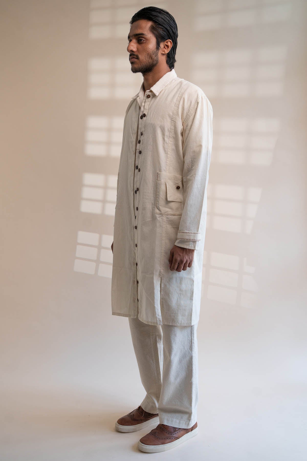 Kora Cotton Overlay Long Jacket