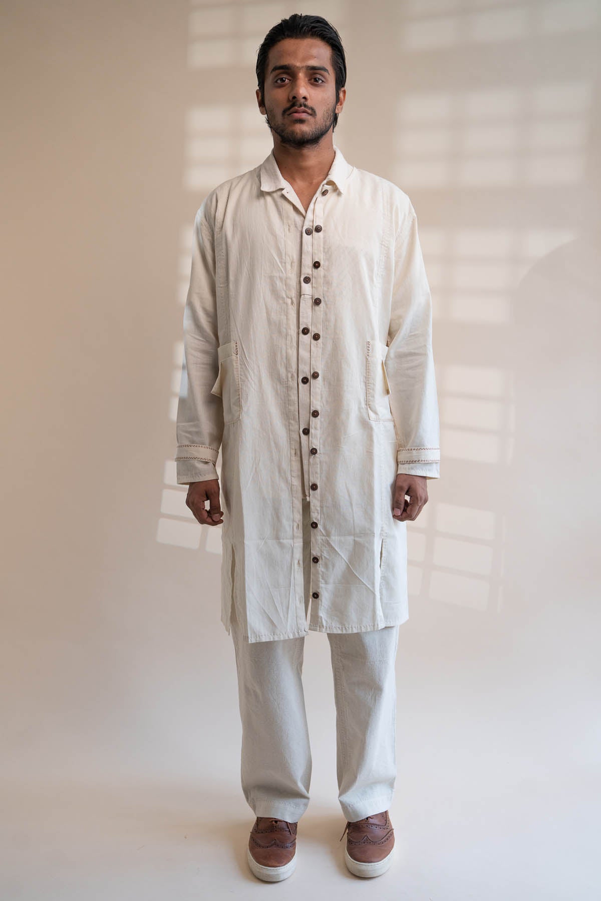 Buy Designer Buttoned Down Overlay Jacket By Lafaani