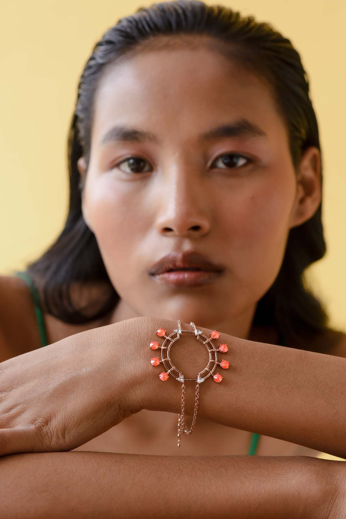 Orange Swarovski Tennis Bracelet