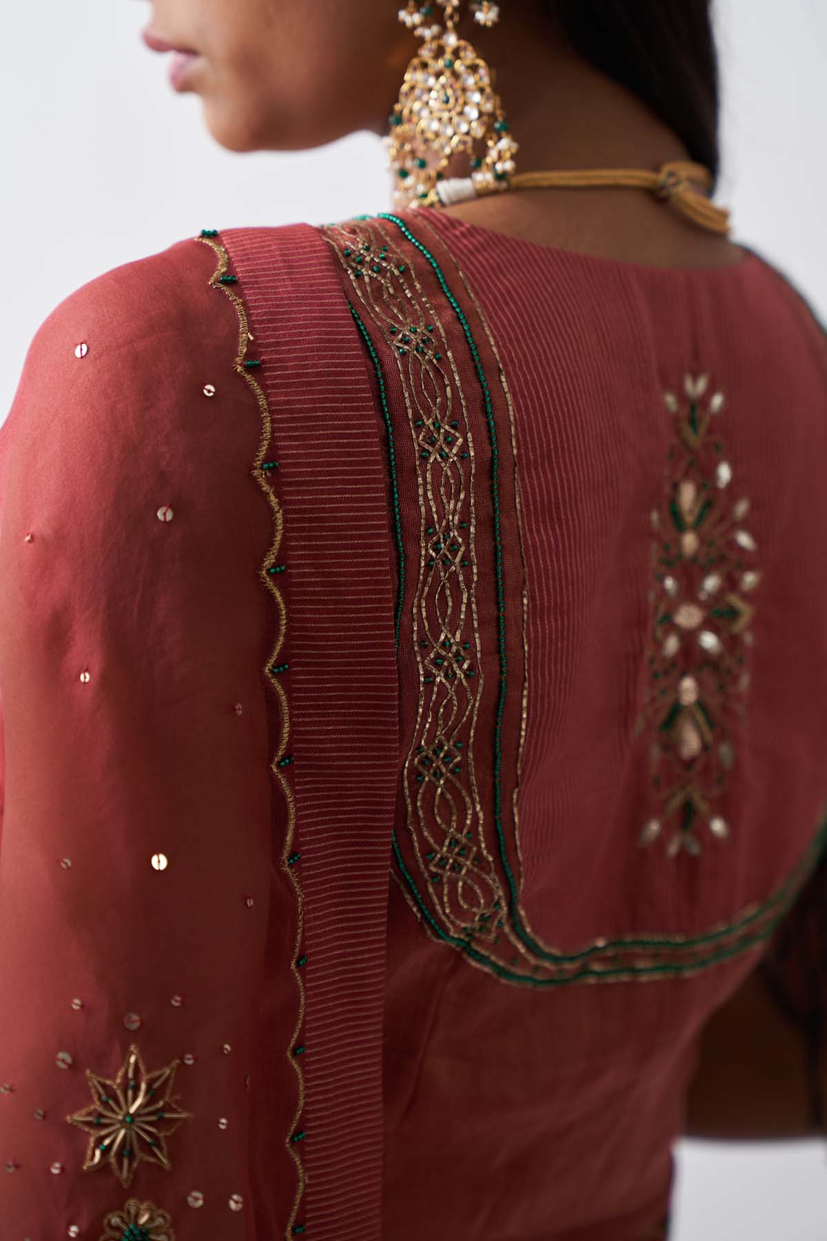 Chanderi Ari Zardosi Saree