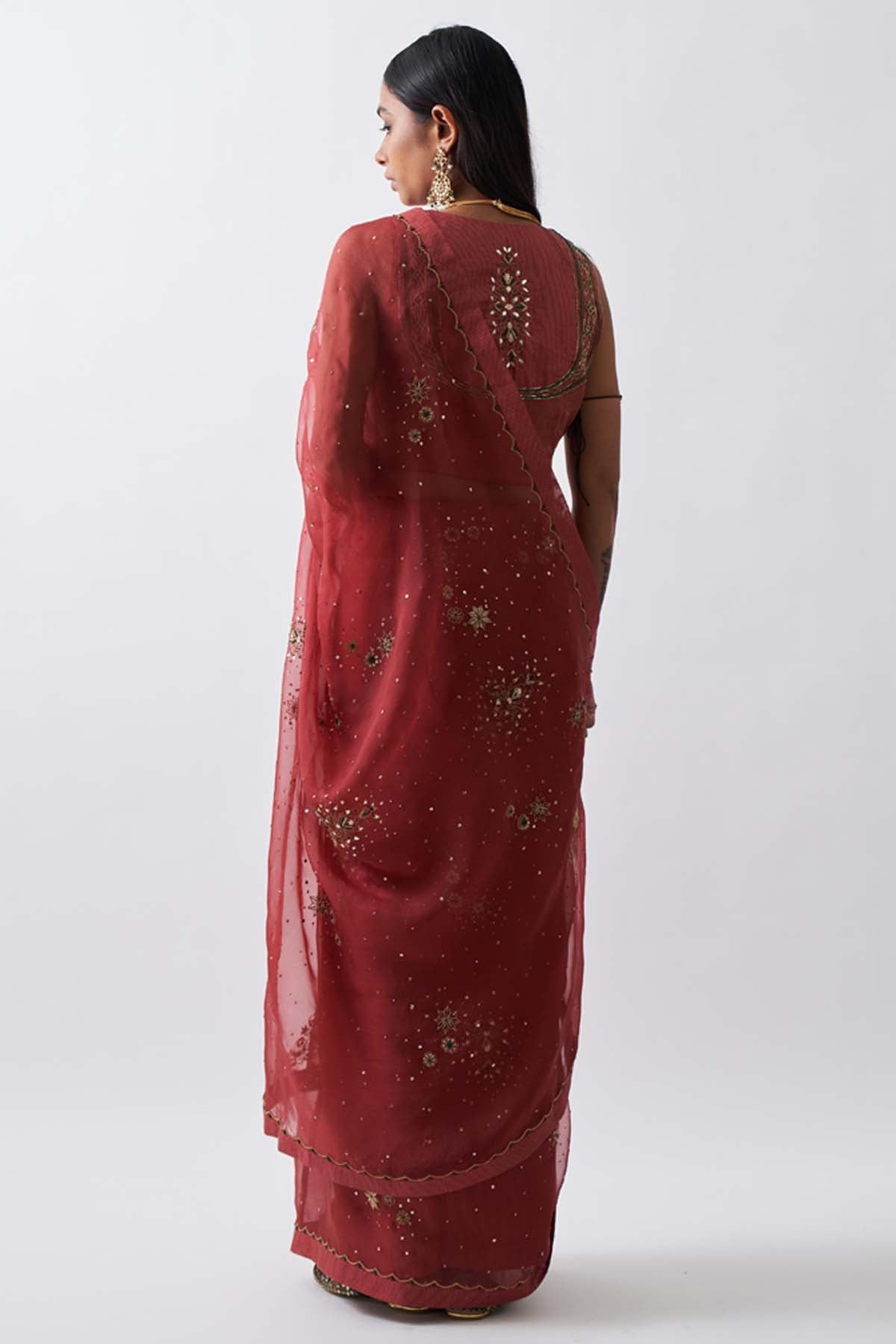 Chanderi Ari Zardosi Saree