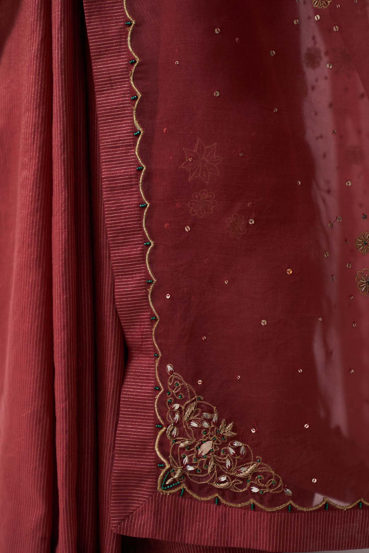 Chanderi Ari Zardosi Saree