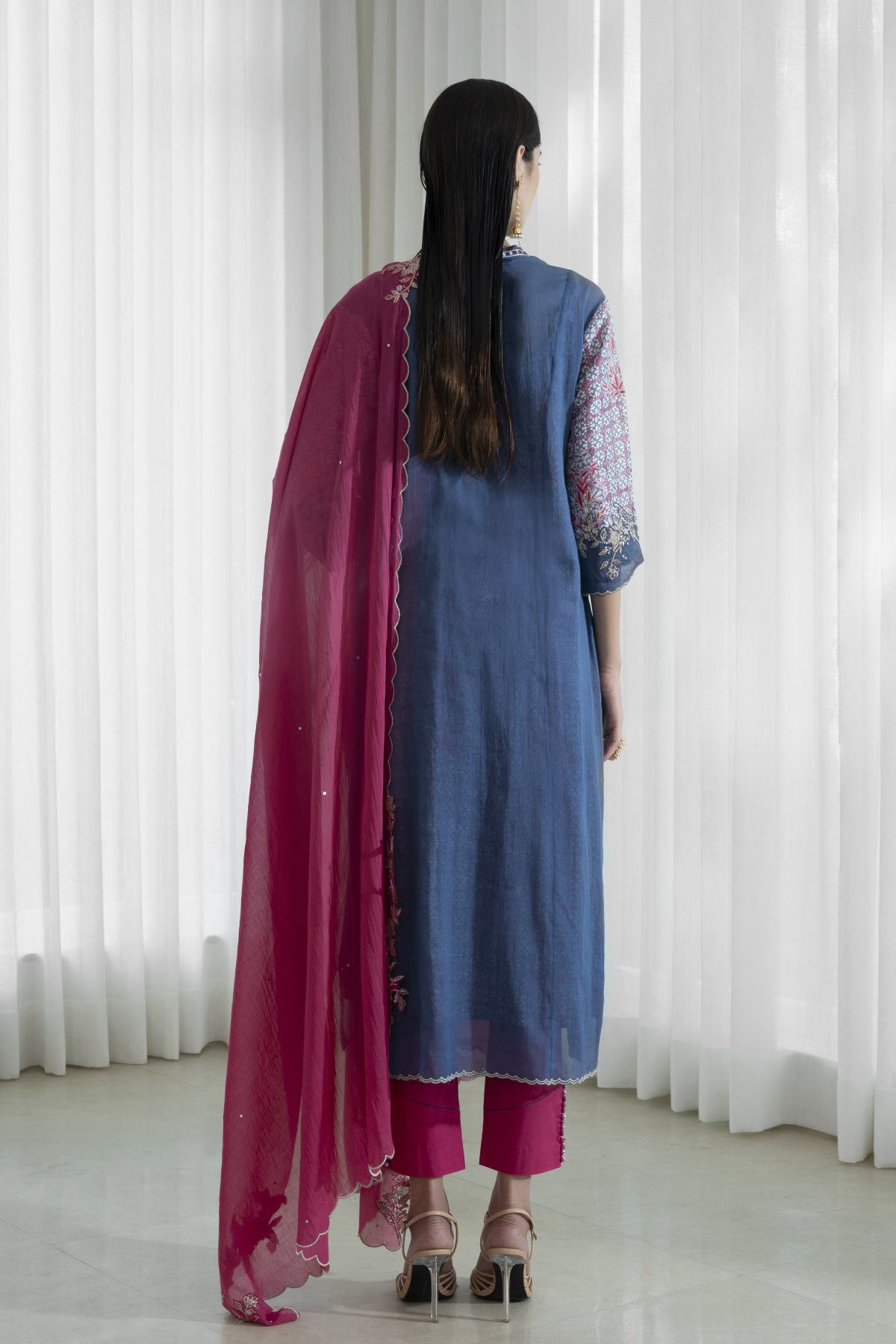 Indigo Blue Cutwork Kurta Set