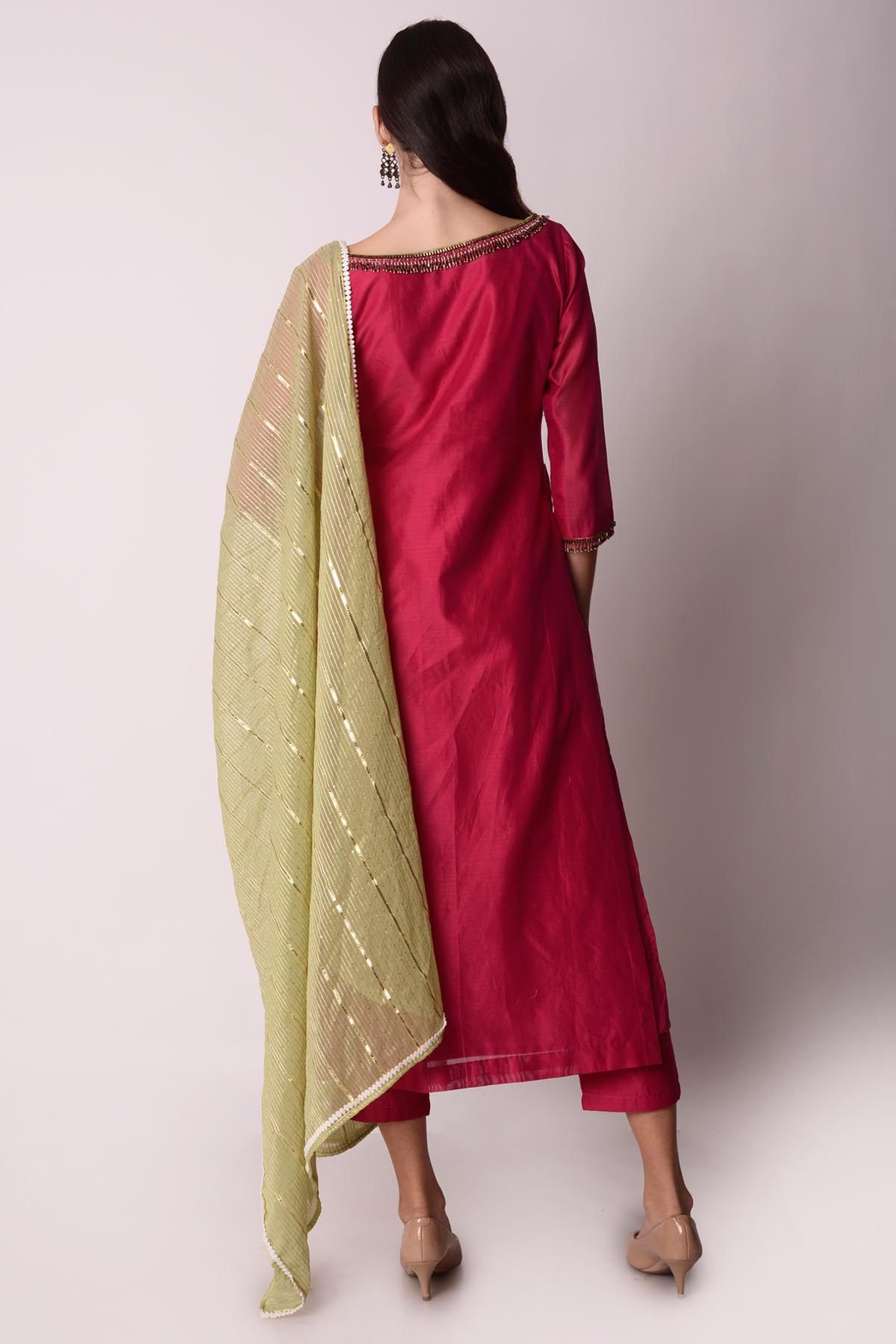 Chanderi Straight Kurta Set