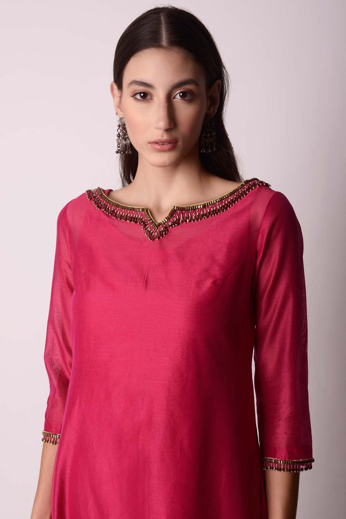 Chanderi Straight Kurta Set