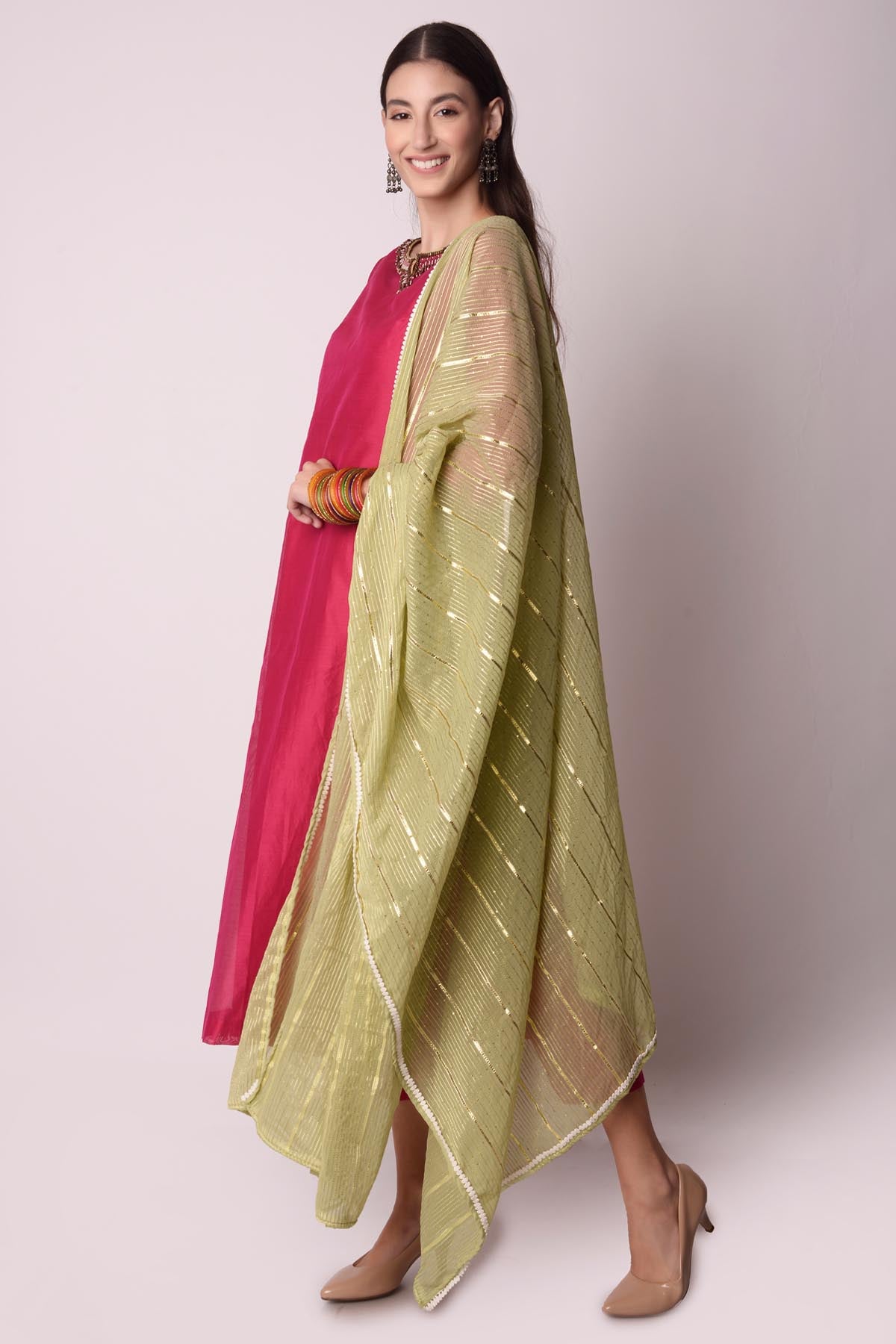 Chanderi Straight Kurta Set