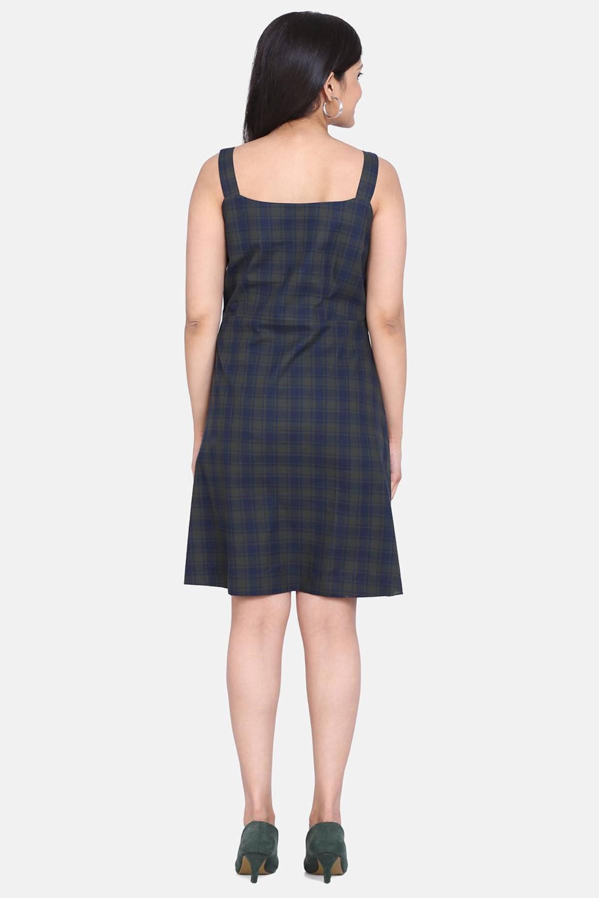 Checkered A-Line Dress