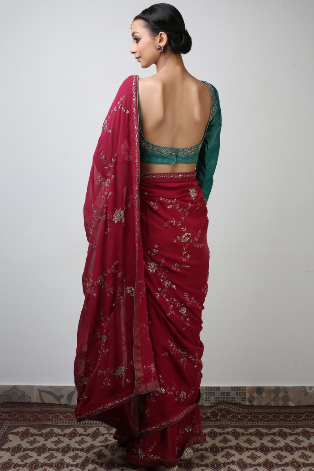 Chiffon Ari Saree Set