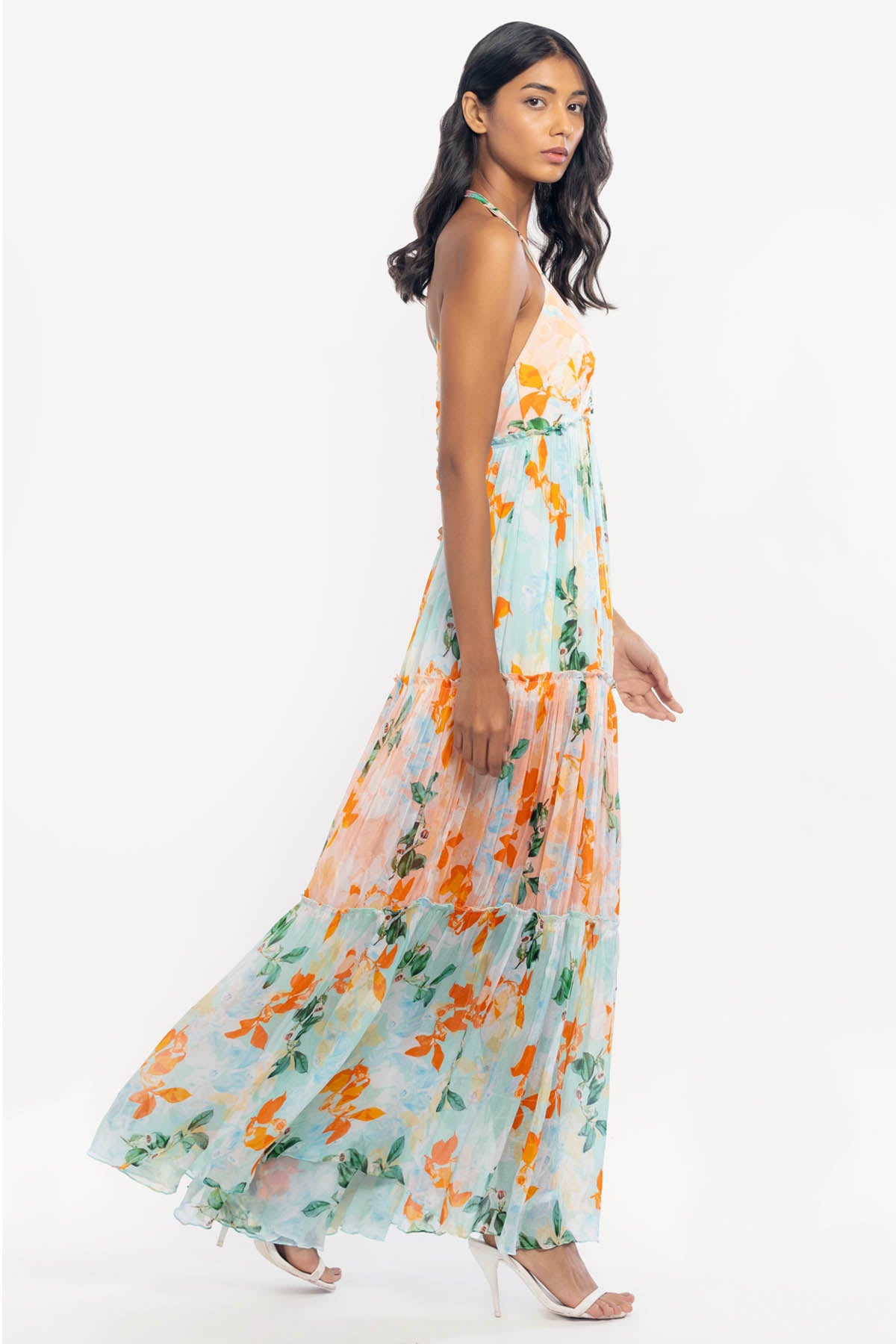 Chiffon Layered Long Dress