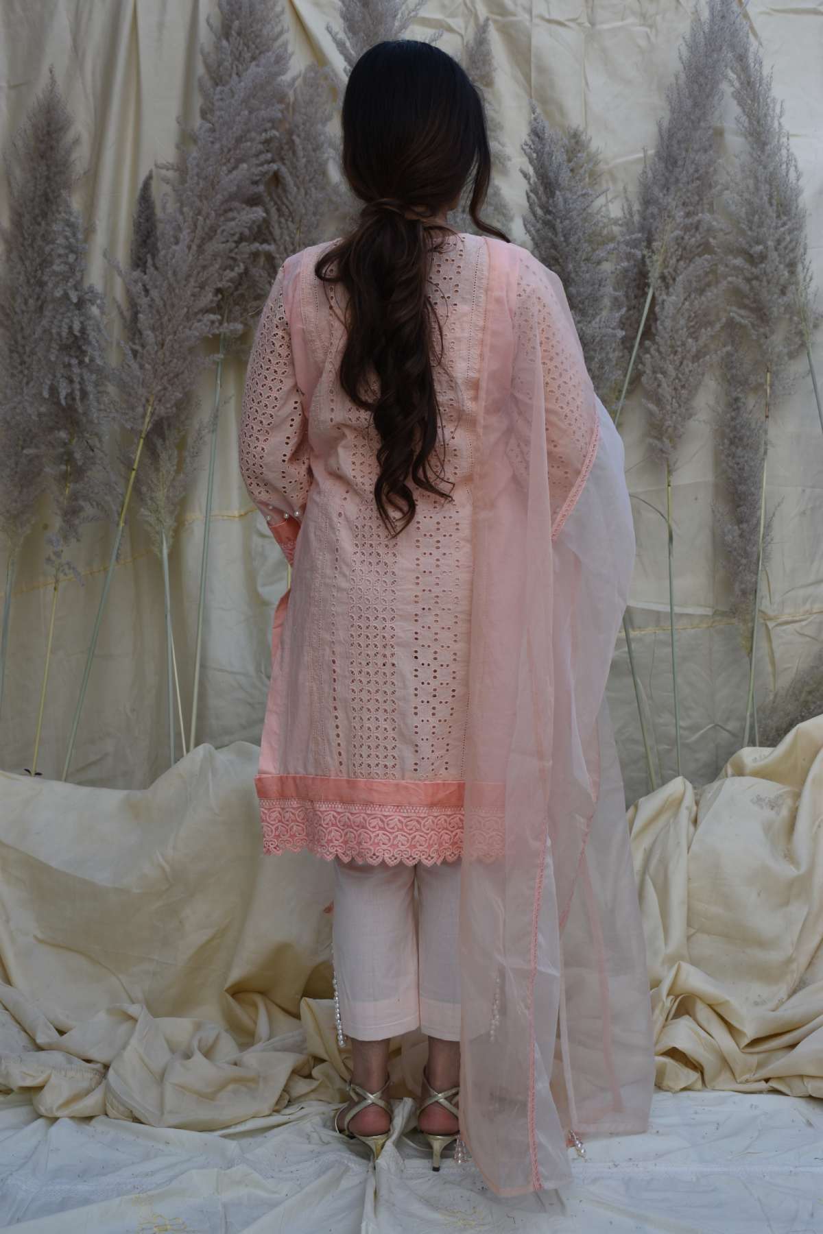 Pink Pearl Embellished Kurta Set