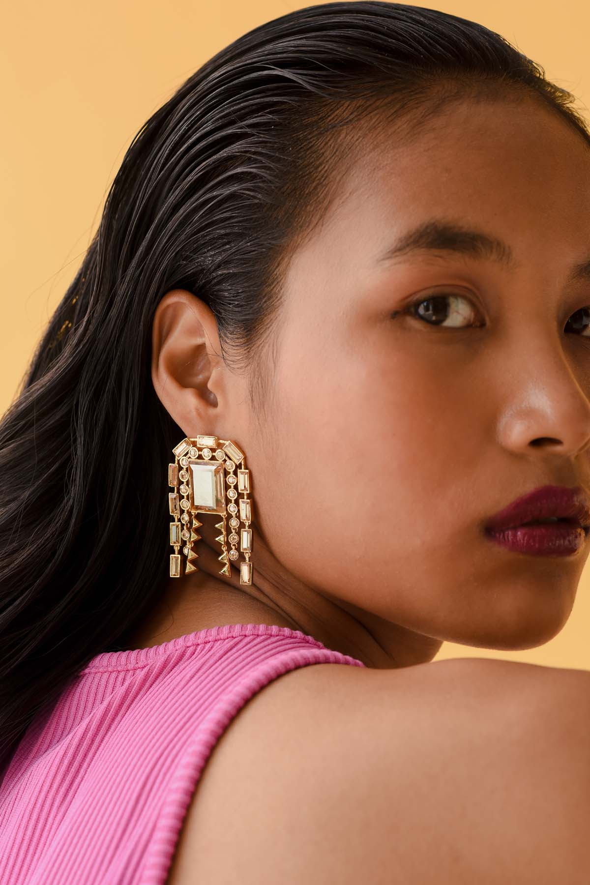 Gold Chunky Statement Earrings