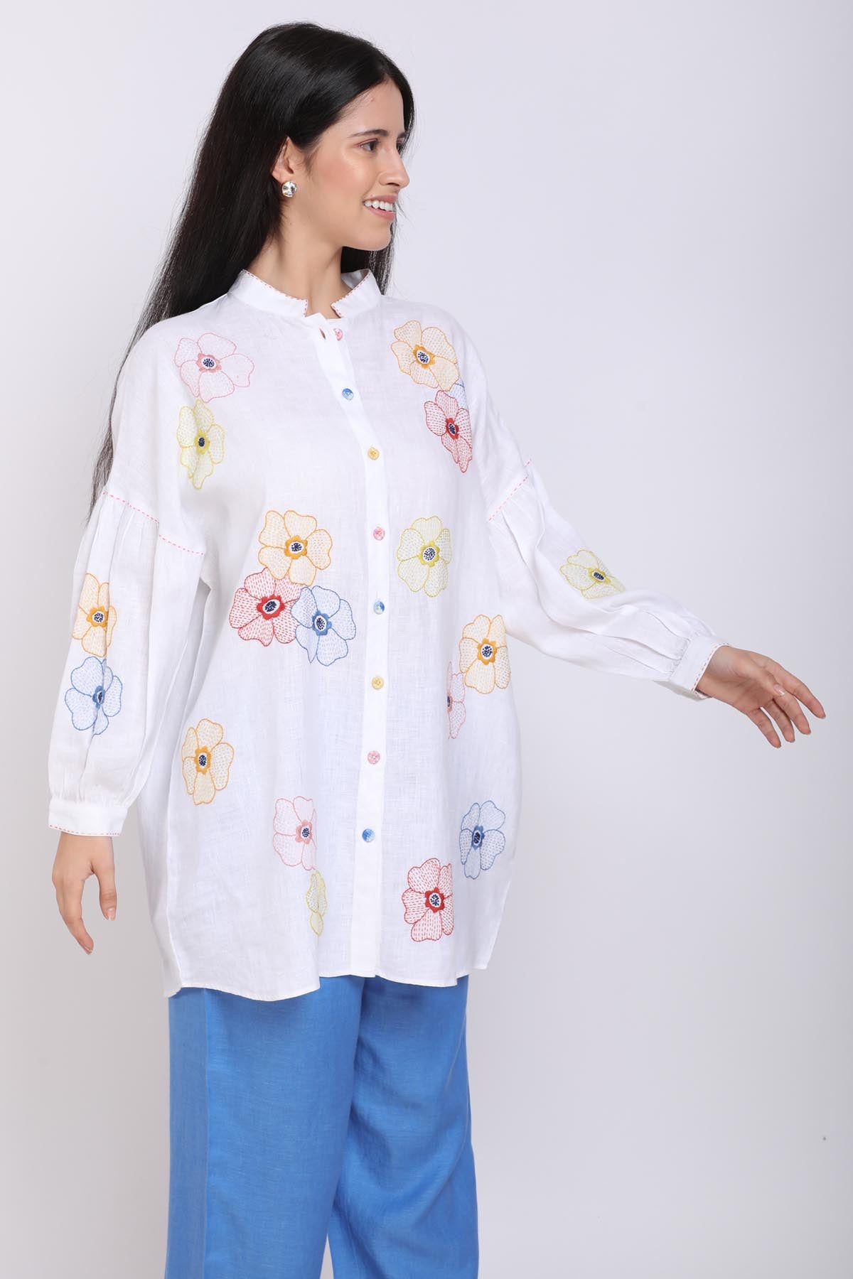 Circle Flower Oversized Shirt