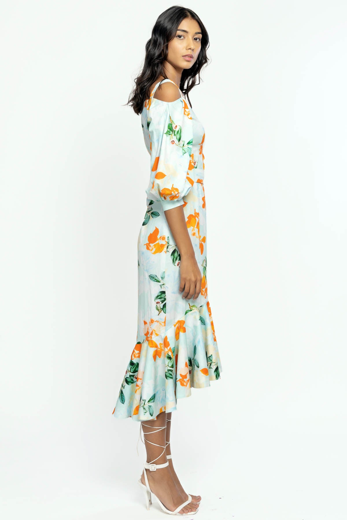Cold Shoulder Floral Dress