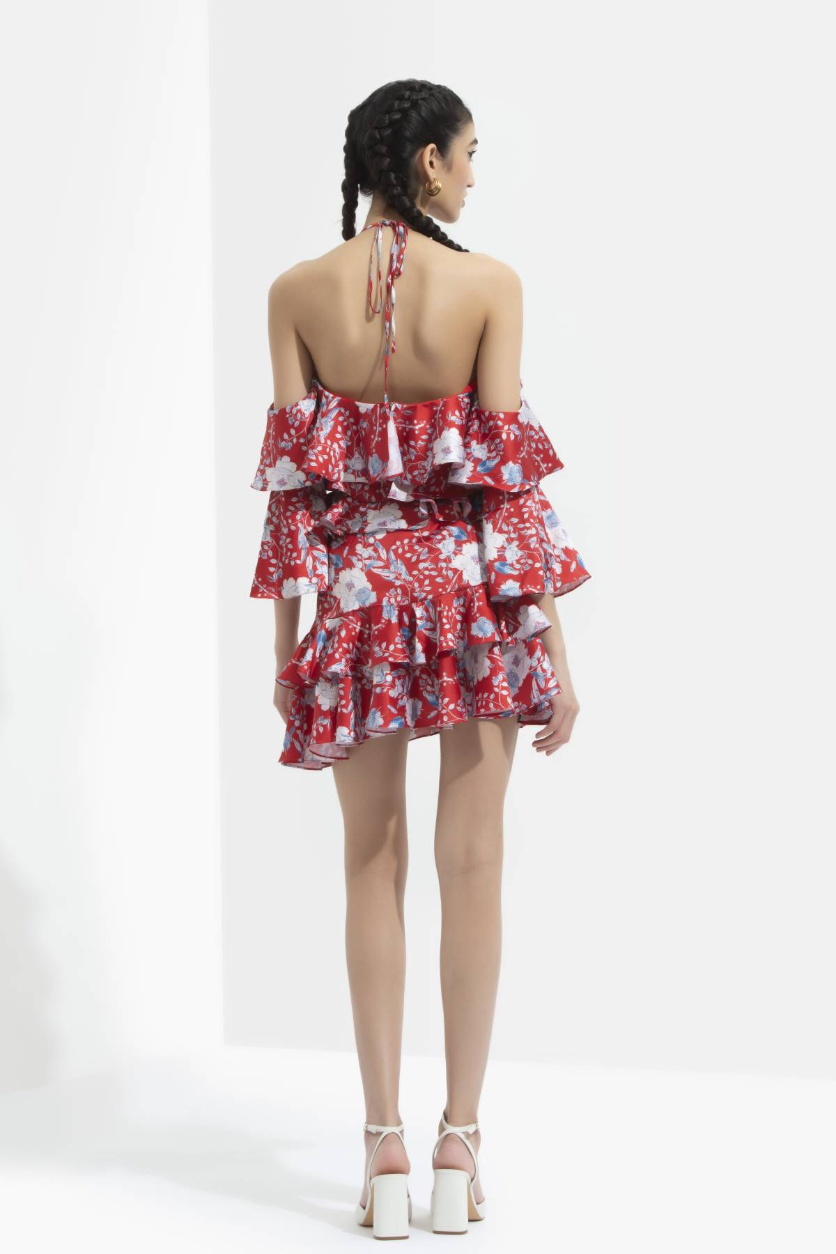 Cold Shoulder Skirt Set