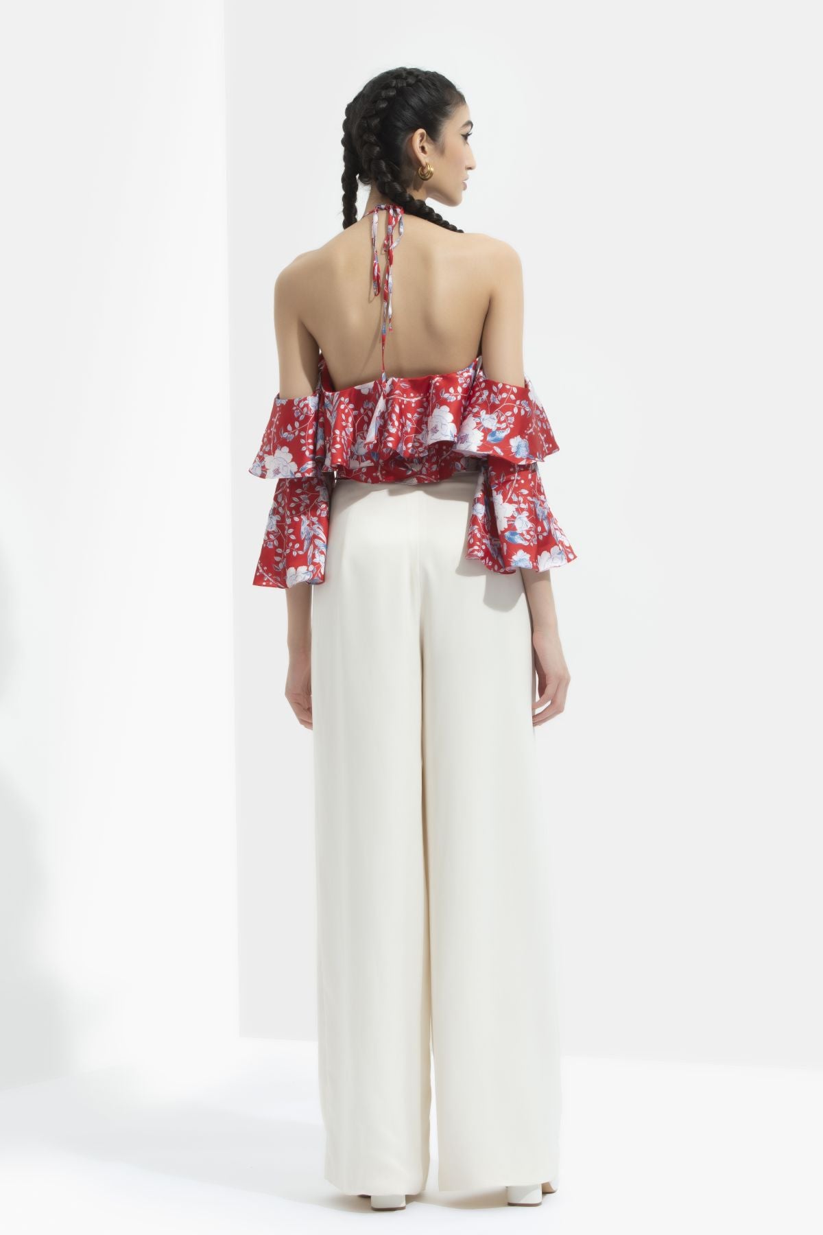 Cold Shoulder Trouser Set