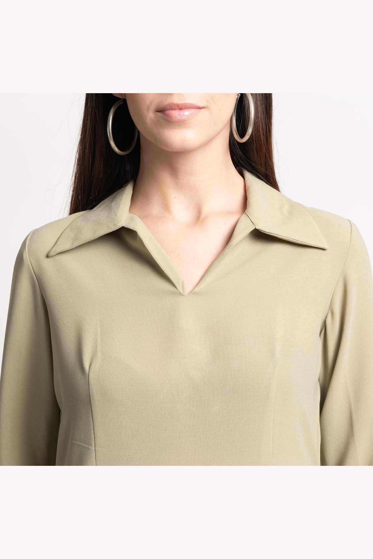 Collared Crepe Top