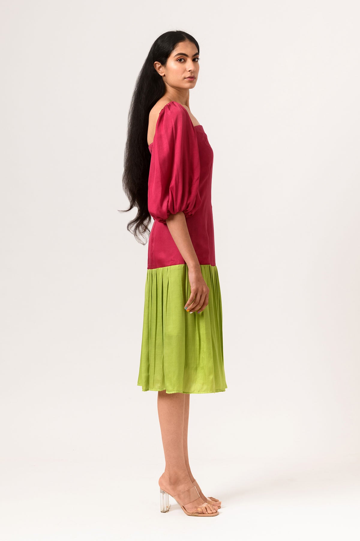 Colour Block Gather Dress