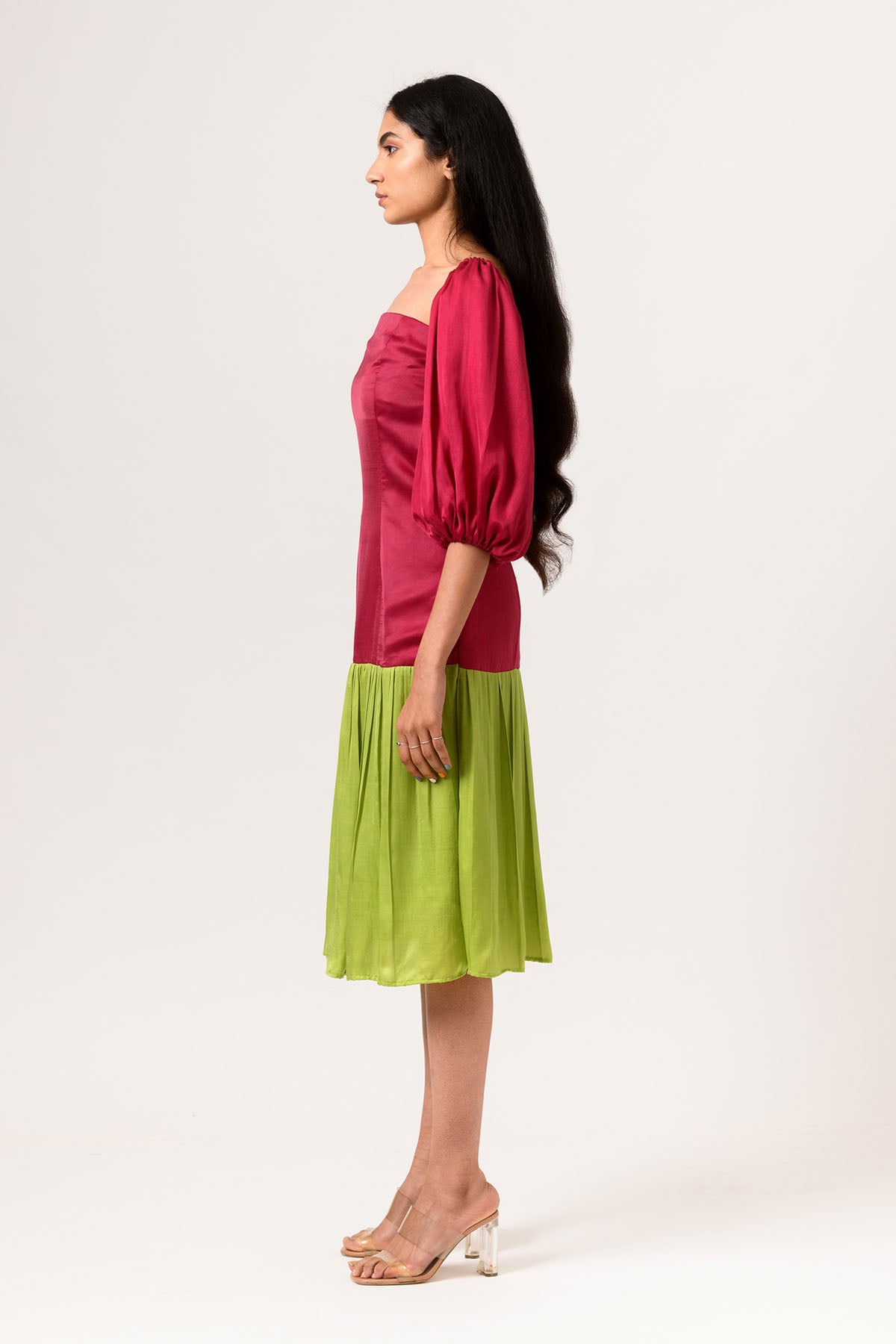 Colour Block Gather Dress