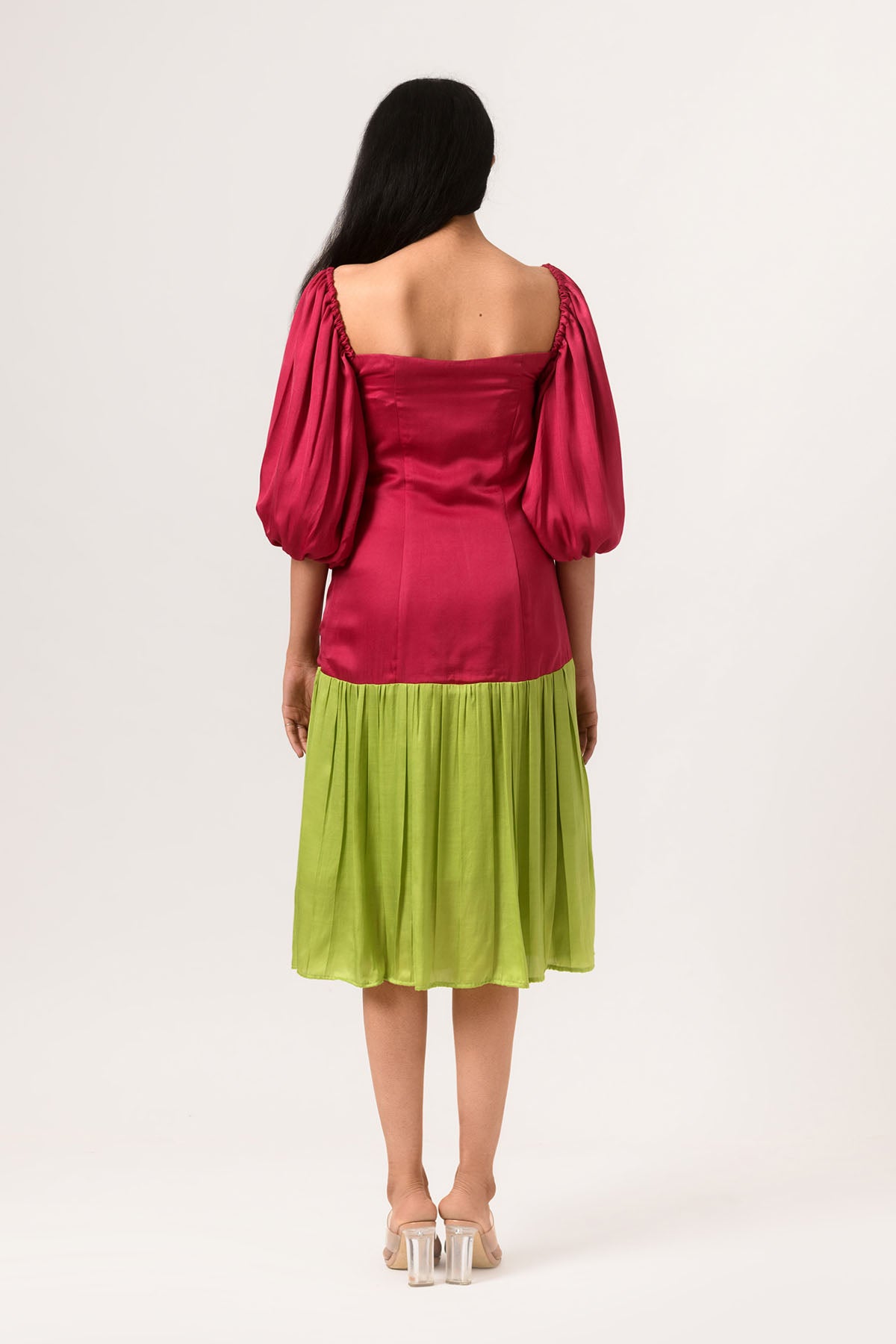 Colour Block Gather Dress