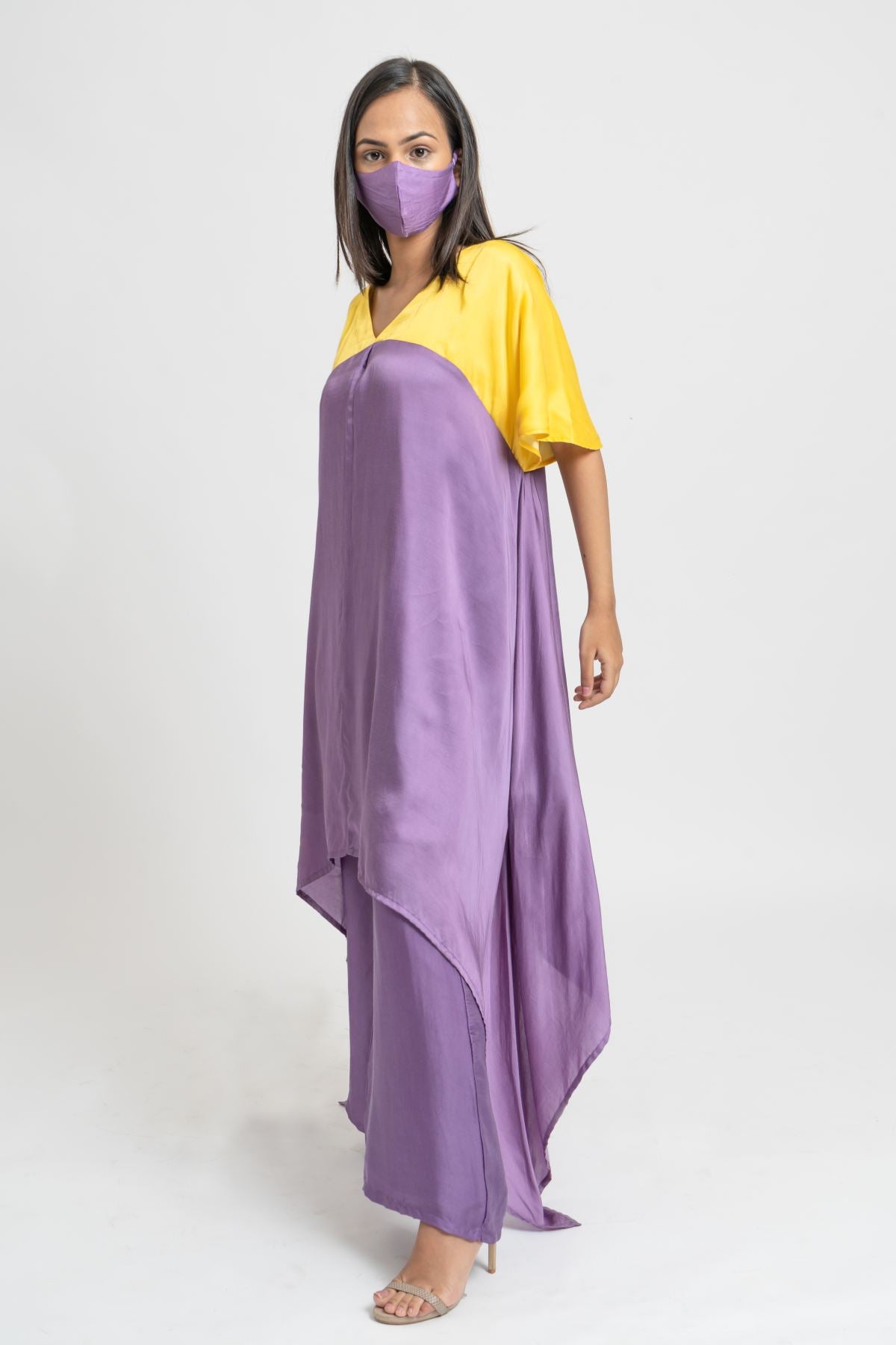 Colorblock High-Low Tunic Set