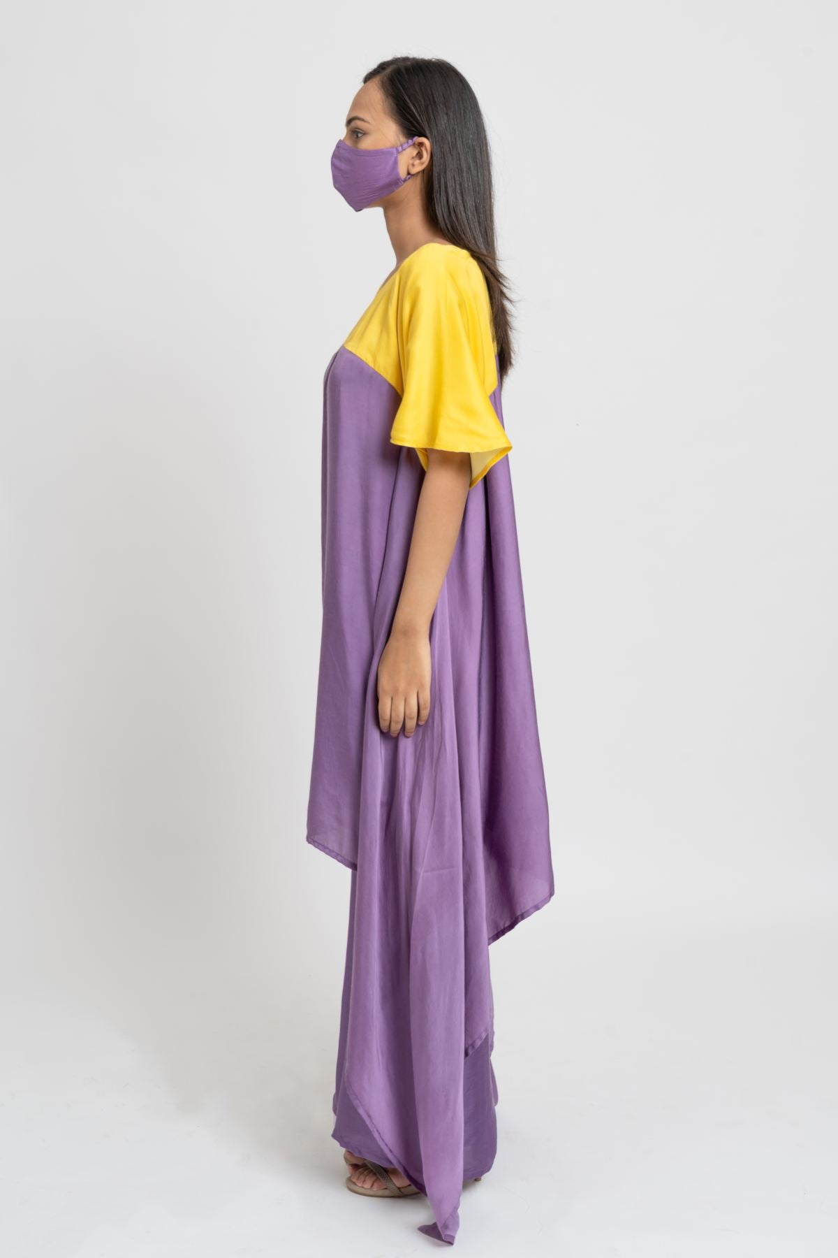 Colorblock High-Low Tunic Set