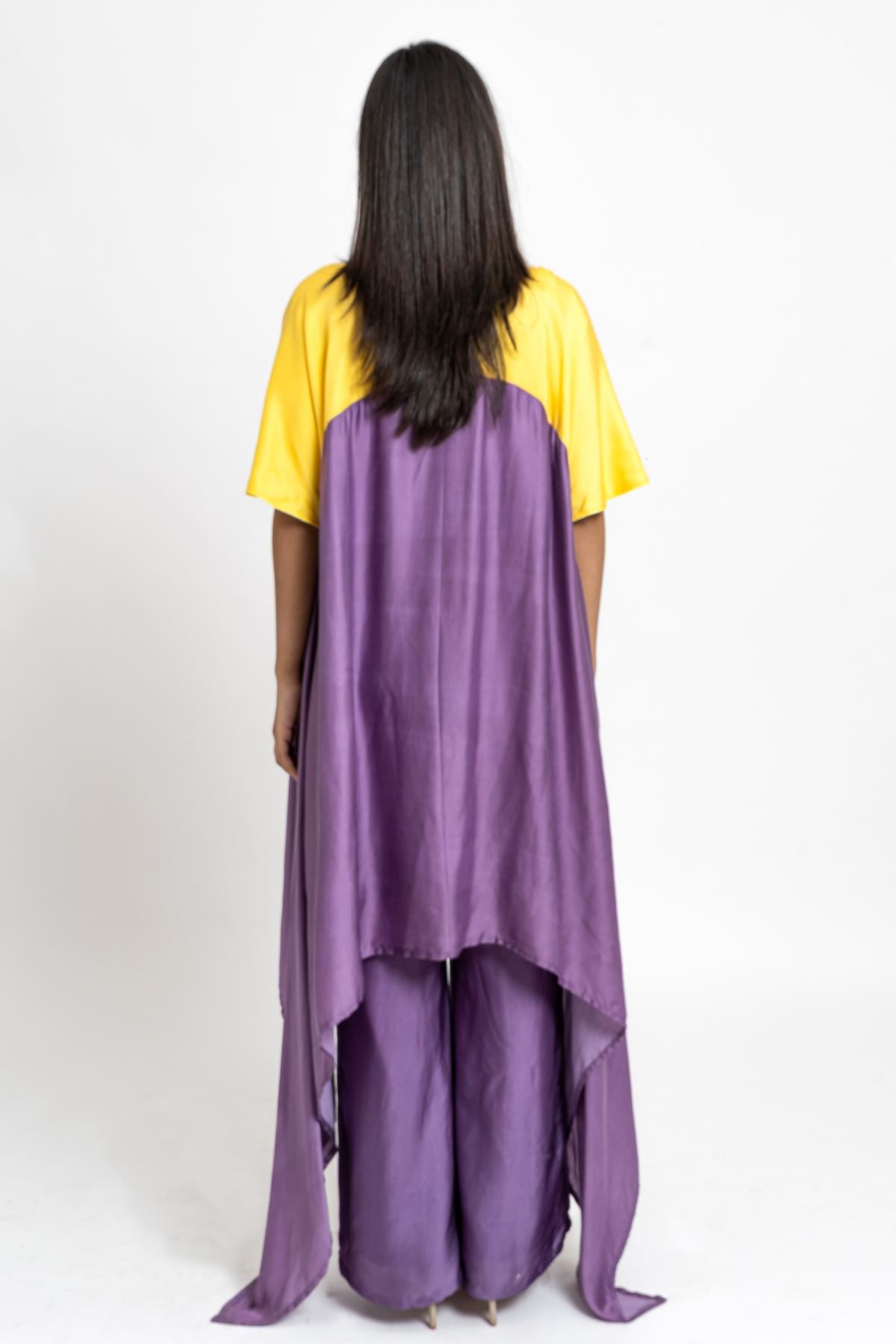 Colorblock High-Low Tunic Set