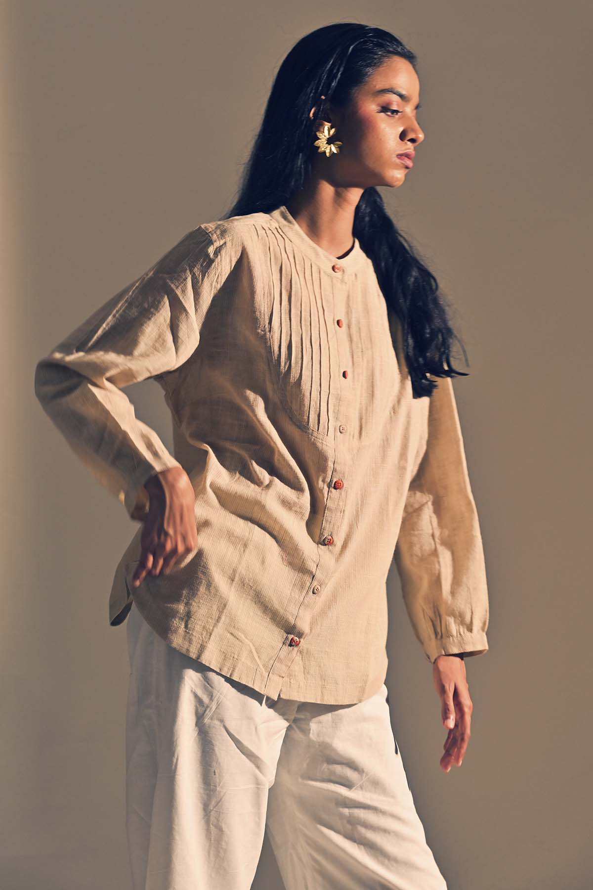 Cotton Pintucks Shirt