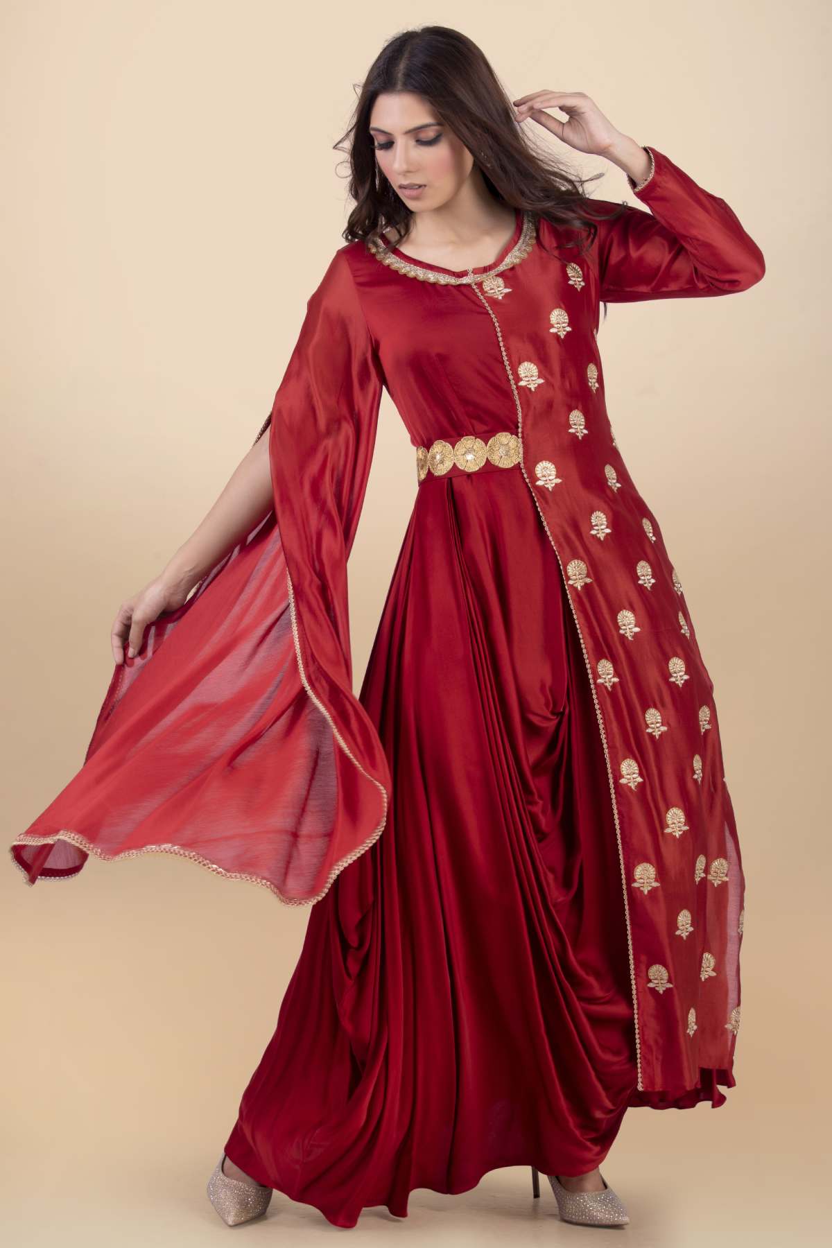 Buy Cowl Draped Dress Gown for Women Online
