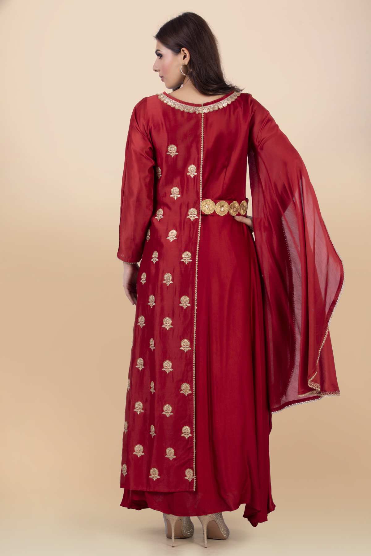 Cowl Draped Dress Gown