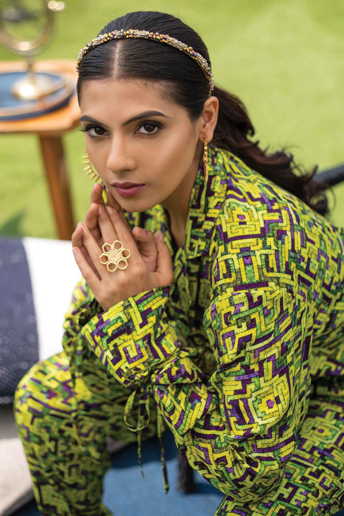 Crop Jacket Top & Pants Set