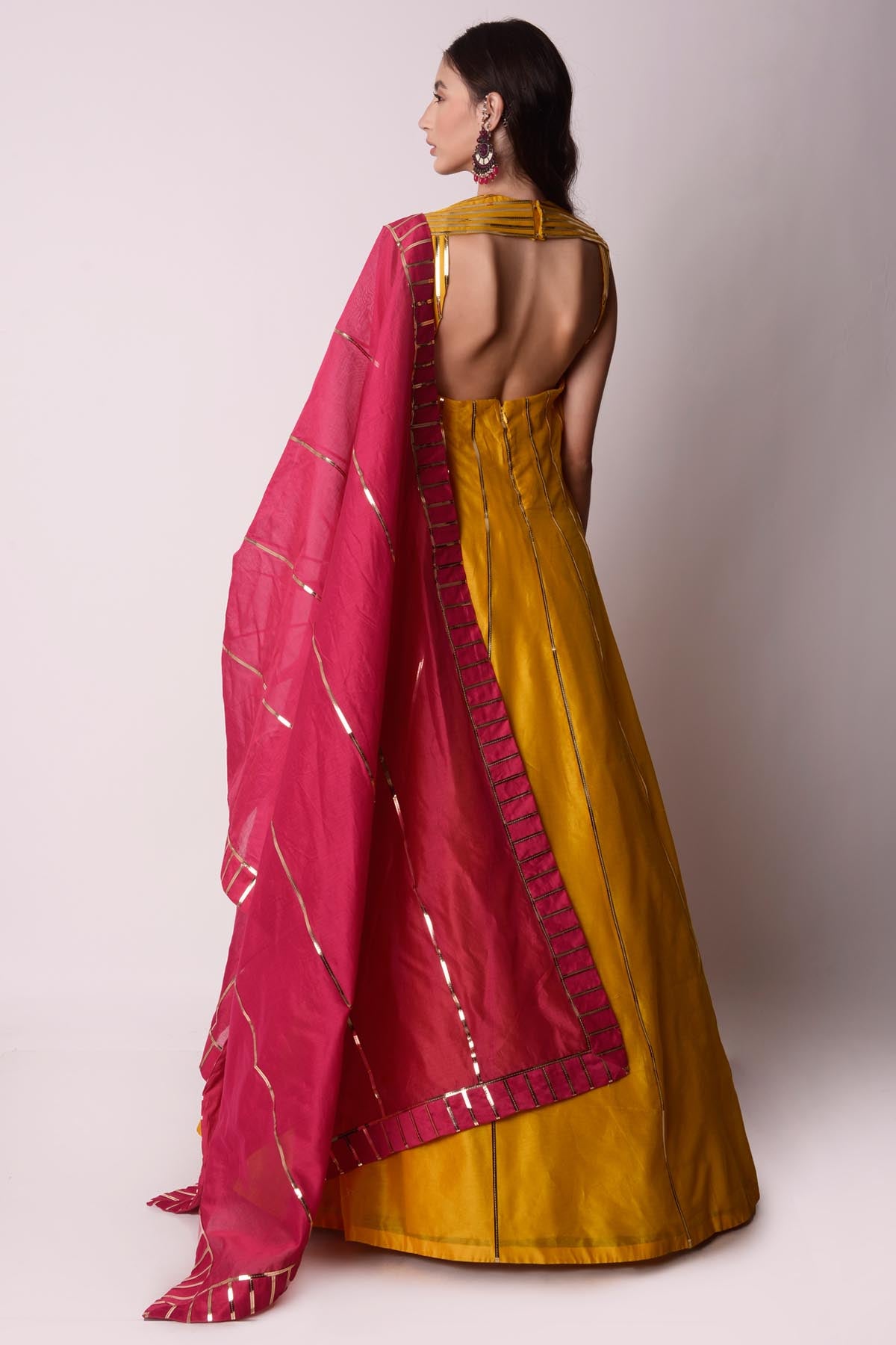 Cutout Chanderi Kalidar Set