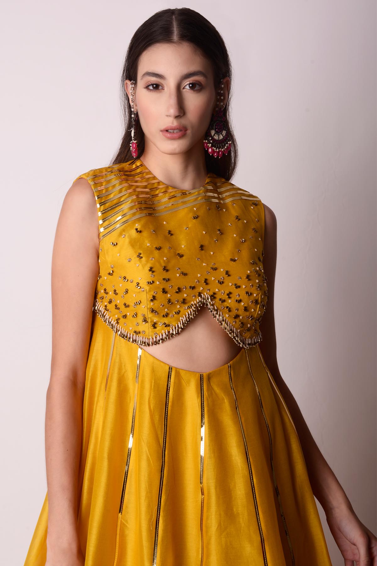 Cutout Chanderi Kalidar Set