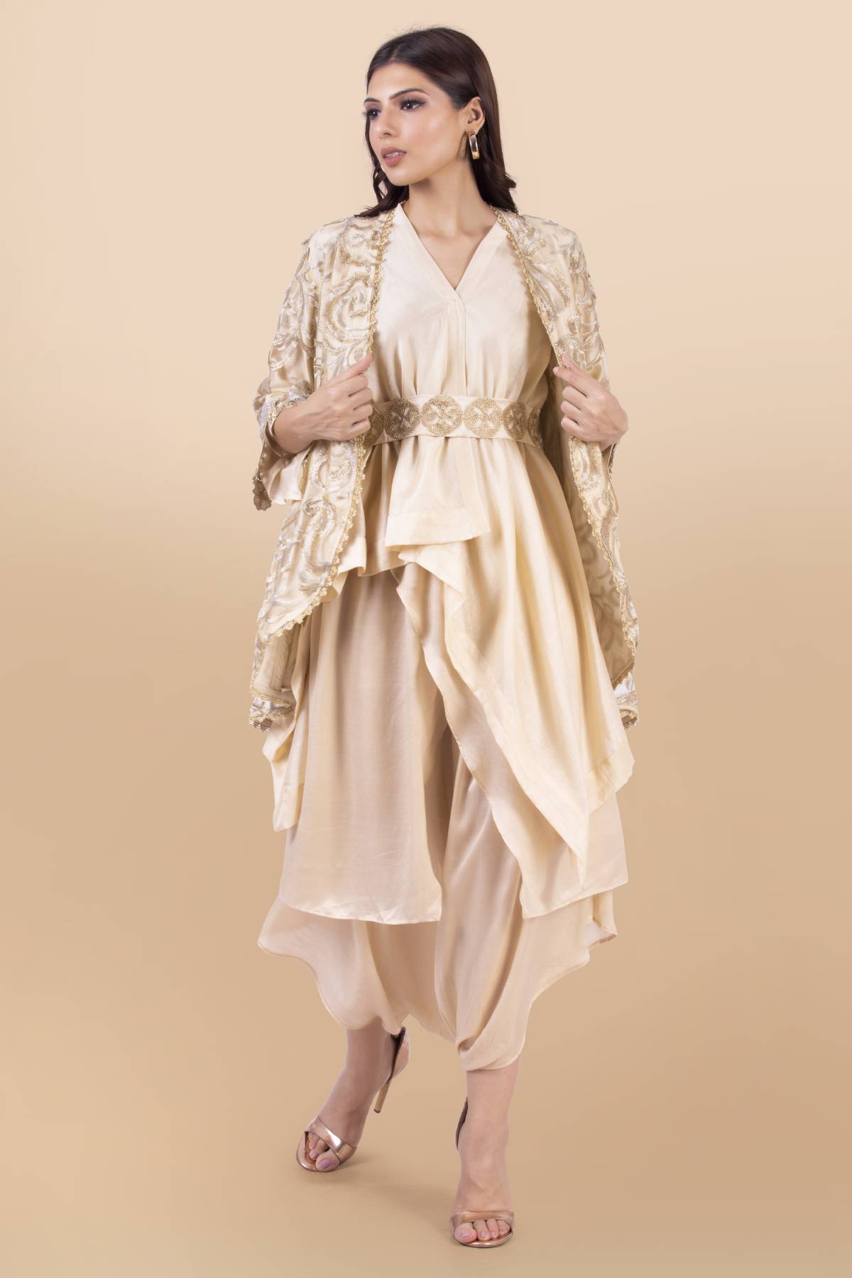 Buy Cutwork Jacket Dhoti Set for Women Online