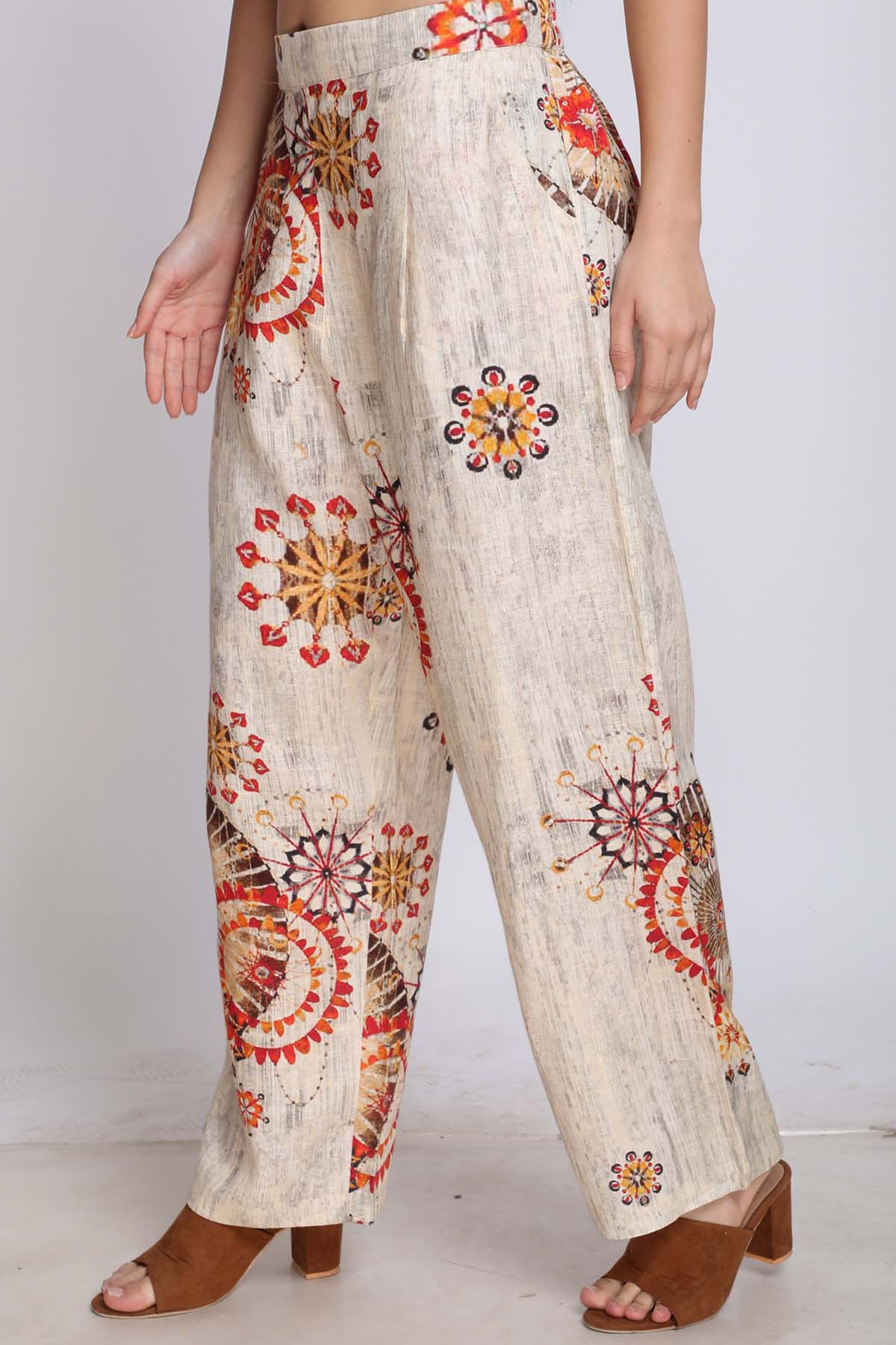 Digital Printed Pleated Pants