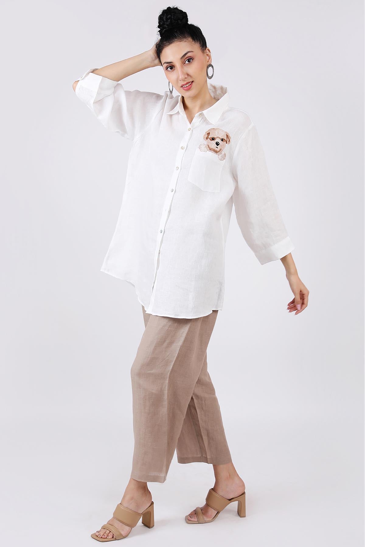 Dog Embroidered Shirt