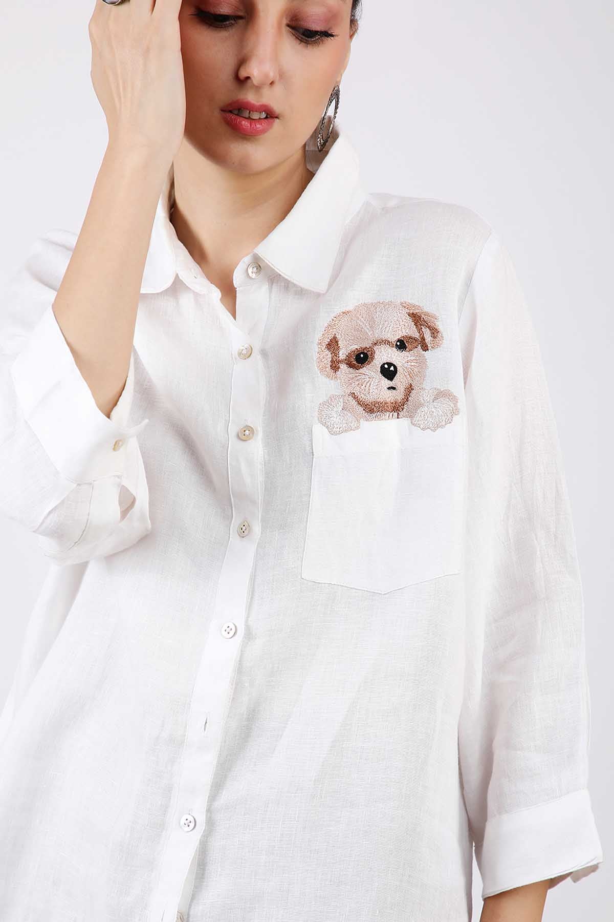 Dog Embroidered Shirt