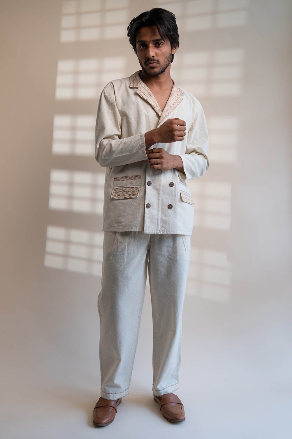 Buy Designer Double Breasted Jacket By Lafaani