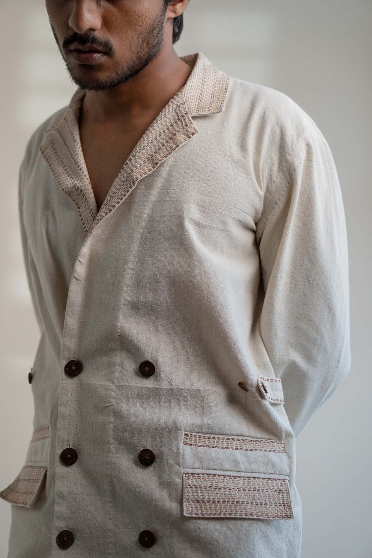 Cotton Double Breasted Jacket