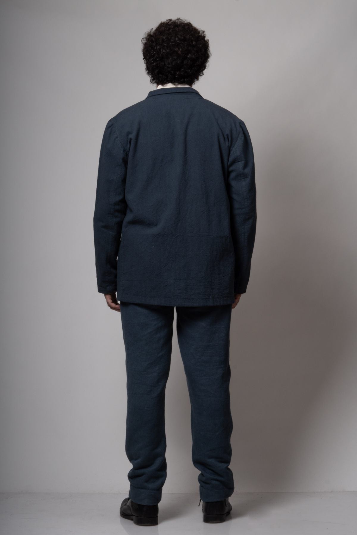 Grey Cotton Full Sleeves Jacket