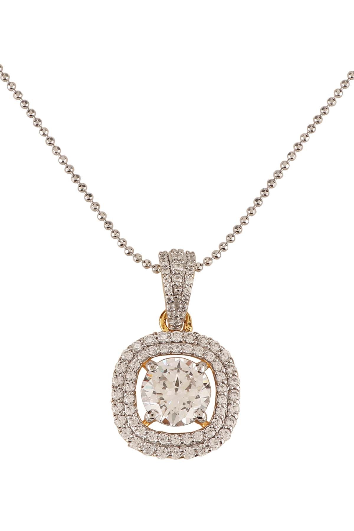 Double Halo Pendant Set