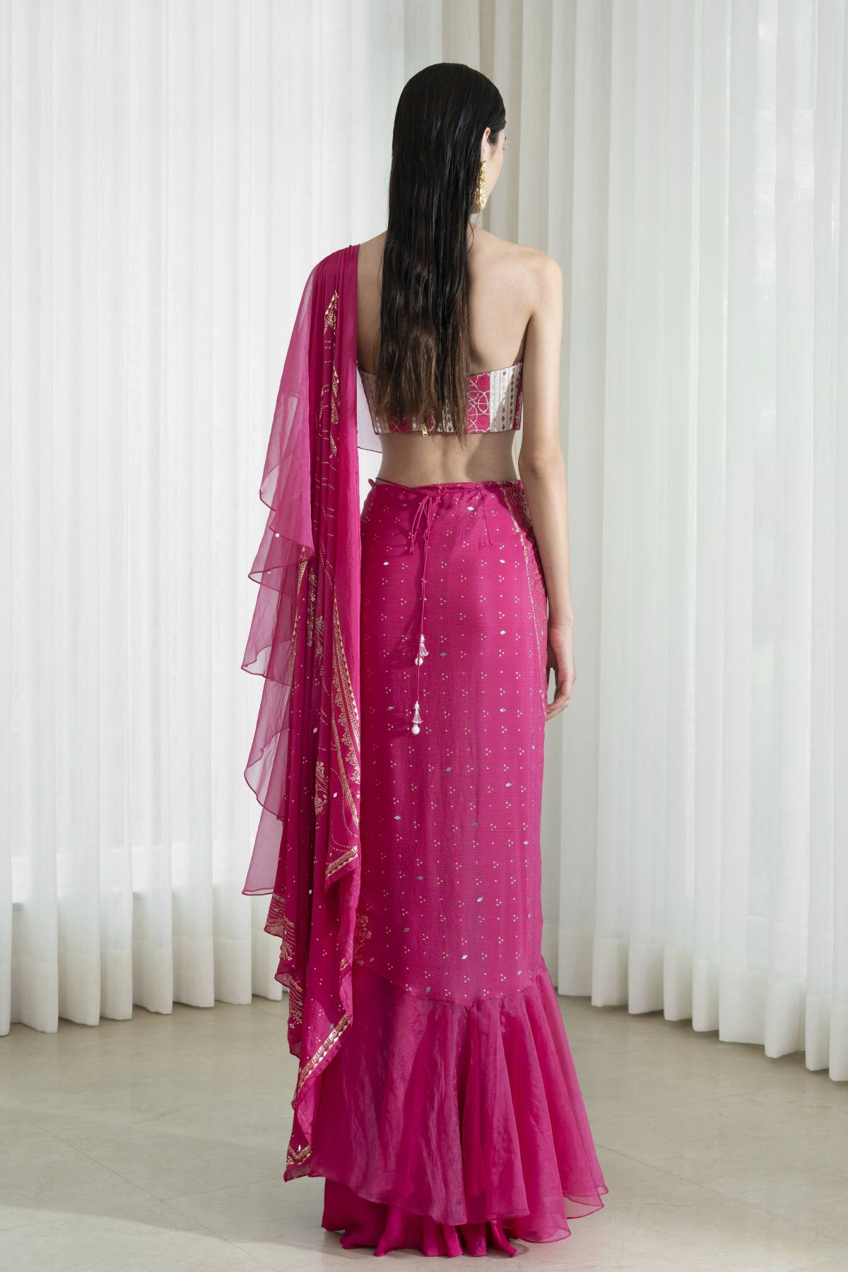 Draped Lehenga Saree Set