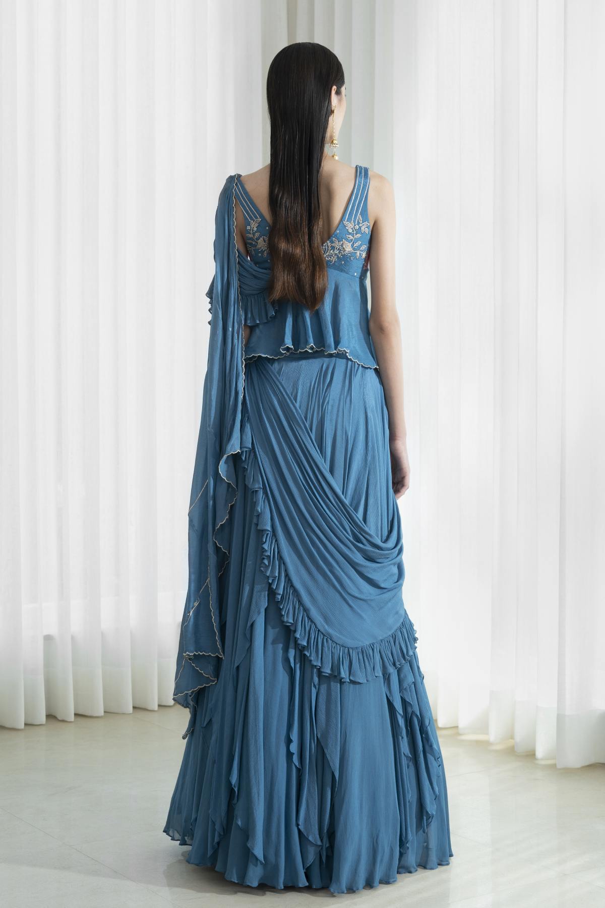 Draped Saree Skirt Set