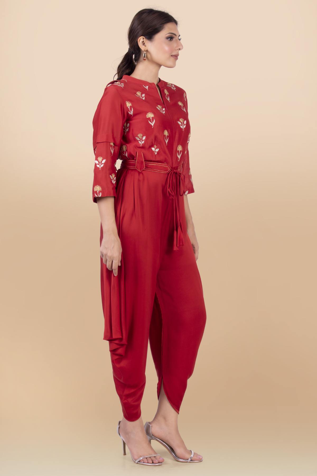 Draped Silk Jumpsuit
