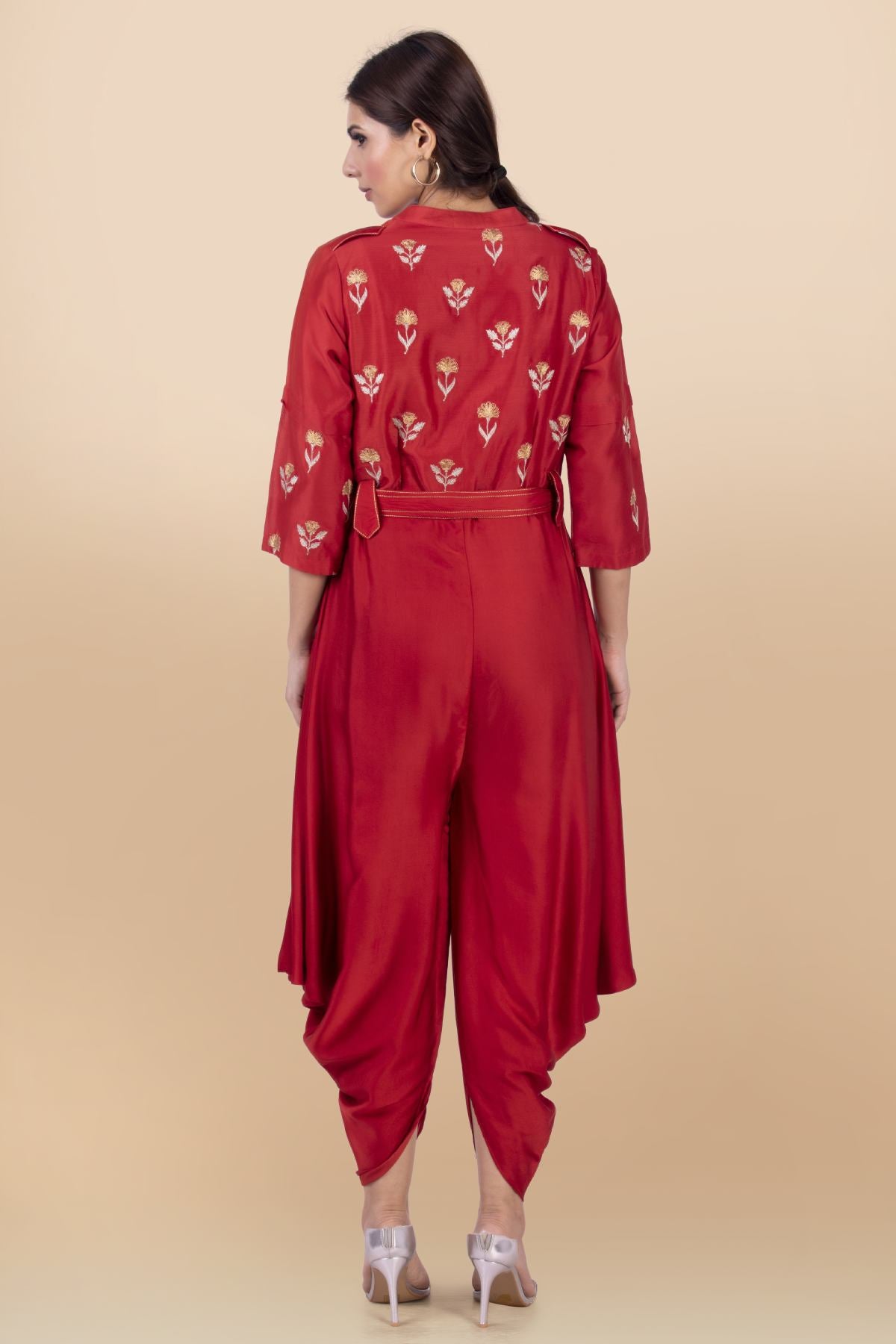 Draped Silk Jumpsuit