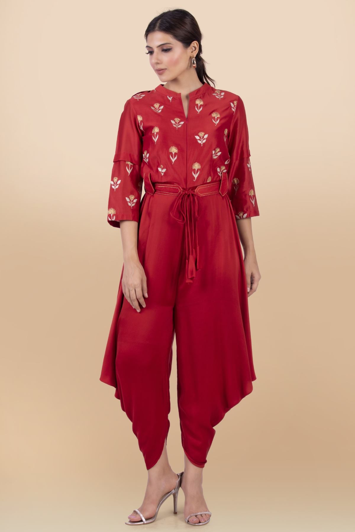 Buy Draped Silk Jumpsuit for Women Online