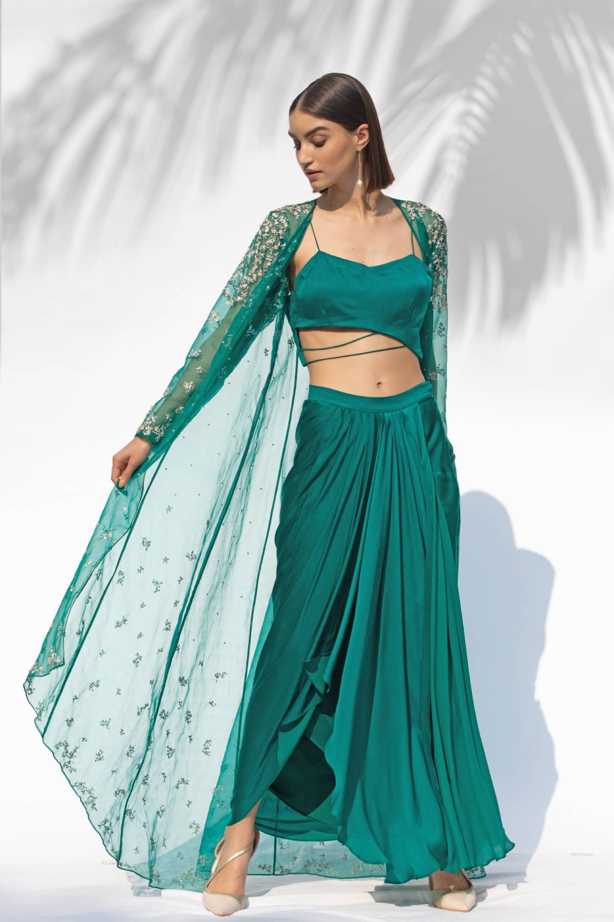 Draped Skirt & Jacket Set