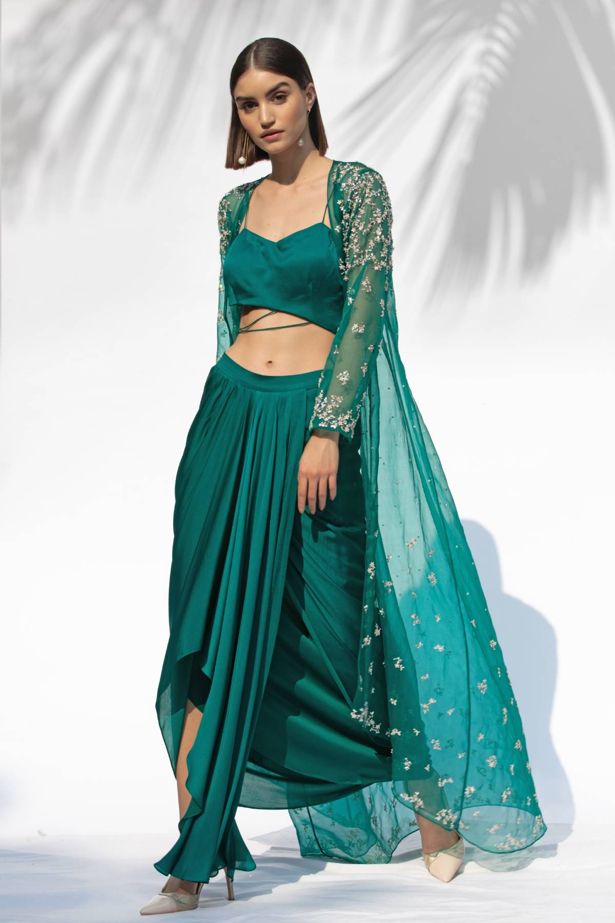 Draped Skirt & Jacket Set